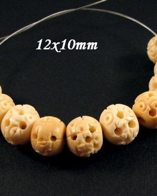 7806 - (10b) Margele, os sculptat, 11-12x10mm