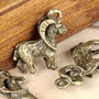 6498 - (4buc) Charms, berbec, 3D, aliaj metalic aspect bronz