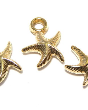 Pandantiv / charm din acril metalizat, stea de mare, 18.5x14 mm