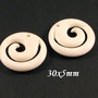 7850 - (2buc) Minipandantive / charms, os sculptat bizon, spirala