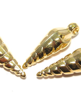 Pandantiv / charm din acril metalizat, scoica, 30.5x9 mm