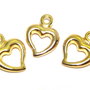 Pandantiv / charm din acril metalizat, inimioara, 20x15 mm