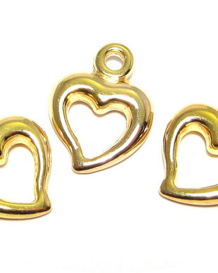 Pandantiv / charm din acril metalizat, inimioara, 20x15 mm