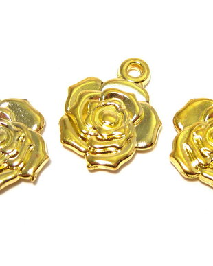 Pandantiv / charm din acril metalizat, floare, 23x18 mm