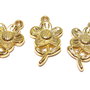 Pandantiv / charm din acril metalizat, floare, 22x13 mm