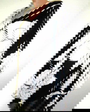 Bluza design floral alb-negru