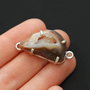 Conector cu agata druzy maron in rama argintata