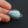 Larimar dominican - natural, netratat, veritabil  in rama argintata si antichizata