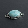 Larimar dominican - natural, netratat, veritabil  in rama argintata si antichizata