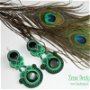 Cercei candelabru verde emerald – cercei soutache cu pietre semipreţioase (Rezervati)
