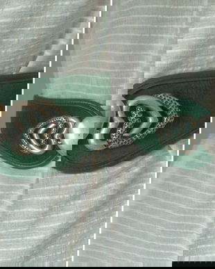 CUREA TALIE PIELE VERDE SI METAL