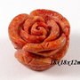 7860 - Cabochon, coral sculptat manual, floare trandafir, 18x18x12mm