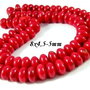 7853 - (25buc) Margele coral rosu, rondele 8x4,5-5mm