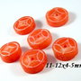 7857 - (6buc) Margele coral orange / portocaliu, rondele 11-12x4-5mm