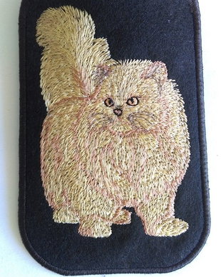 Husa pentru telefon cu broderie pisica