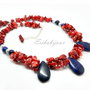 Colier cu coral si lapis lazuli