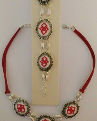 Set etno bratara si colier