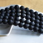 1buc margele sticla, negre mate 6mm GSLAK 114