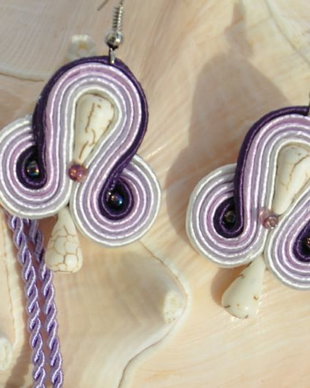 Cercei soutache lila