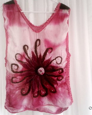 Vândut Top impaslita cu matase - Fuchsia