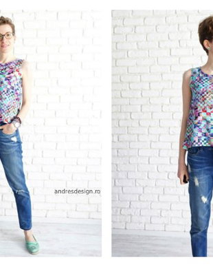 Bluza Evazata Fara Maneca – joc geometric mov