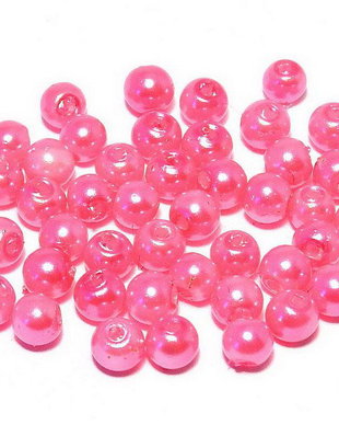 Perle din sticla, 3 mm, siclam
