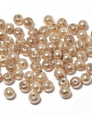Perle din sticla, 3 mm, maro deschis