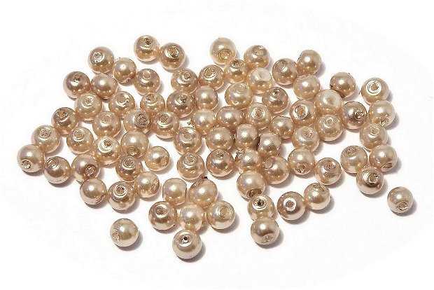 Perle din sticla, 3 mm, maro deschis