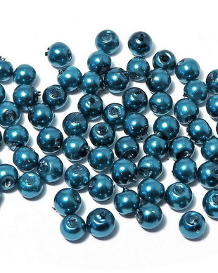 Perle din sticla, 3 mm, bleumarin