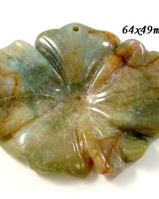 5538 - Pandantiv, agata blossom, floare sculptata