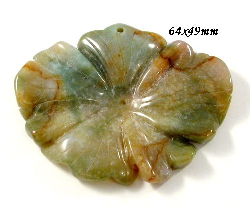 5538 - Pandantiv, agata blossom, floare sculptata