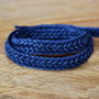 Snur bumbac cerat impletit  albastru navy 10x2,7mm  (50cm) (DVLAK 035)
