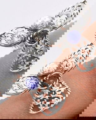 Ag274 - Cercei cu tija, argint 925, iolit, ingerasi