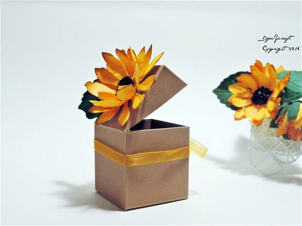 Cutie pentru marturii Floarea Soarelui