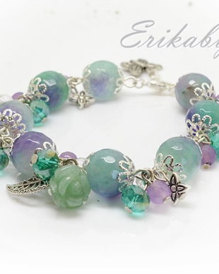 Bratara floare de jad