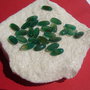 Cabochon oval din agata verde inchis aprox 3.4-4x7x14 mm