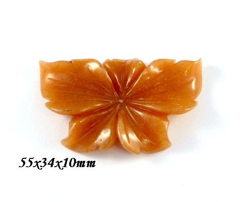 7891 - Pandantiv, floare sculptata, aventurin, caramel