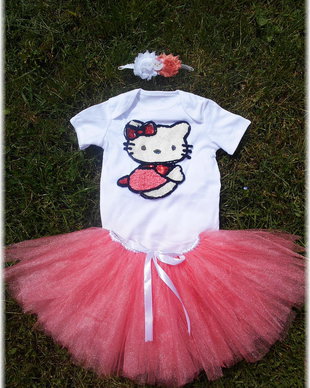 Set cu fusta tutu Hello Kitty