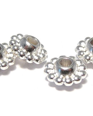Distantier metalic, argintiu, 9x4 mm