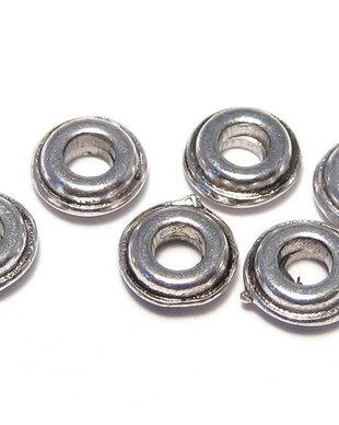 Distantier metalic, argintiu antichizat, 6x2.5 mm