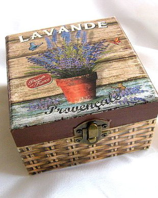Cutie din lemn  -lavanda - 26362