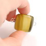 Conector agata galben olive in rama argintata