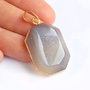 Pandant agata druzy electroplacata cu aur