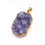 Pandantiv agata / quartz druzy  electroplacat cu aur