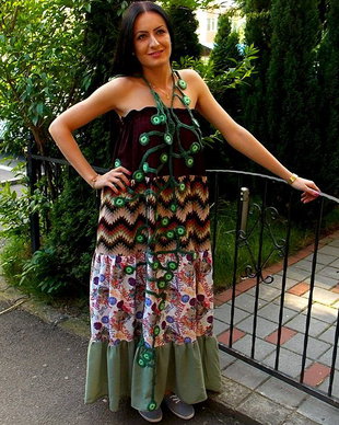 rochie boho chic de vara ,verde prafuit , visiniu