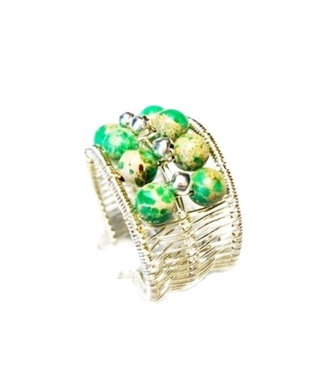 Adjustable Ring, Green Regalite