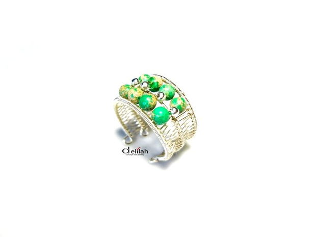 Adjustable Ring, Green Regalite