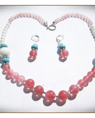 SET- CHERRY CUART, JAD ALB SI TURQOISE BLEU