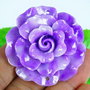 7926 - Pandantiv, scoica tridacna, vopsita, mov violet, 47x47x16mm