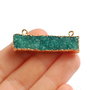 Pandant agata druzy galaxy verde smarald electroplacata cu au